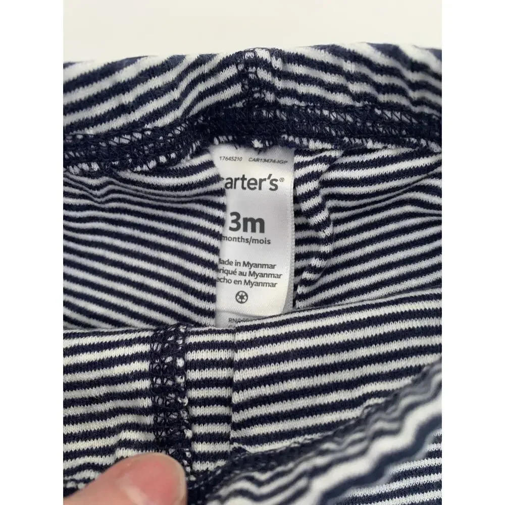 3‎ Months Carter's Bear Stripe Print 3 Piece Infant Set Long Sleeve Pants